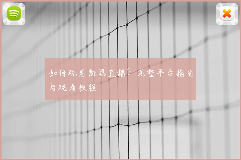 如何观看凯恩直播?完整平台指南与观看教程